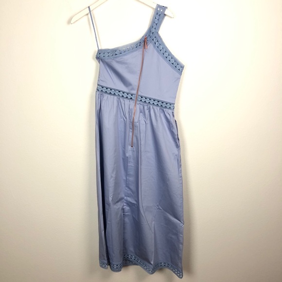 Ted Baker Kallii blue crochet trim midi dress